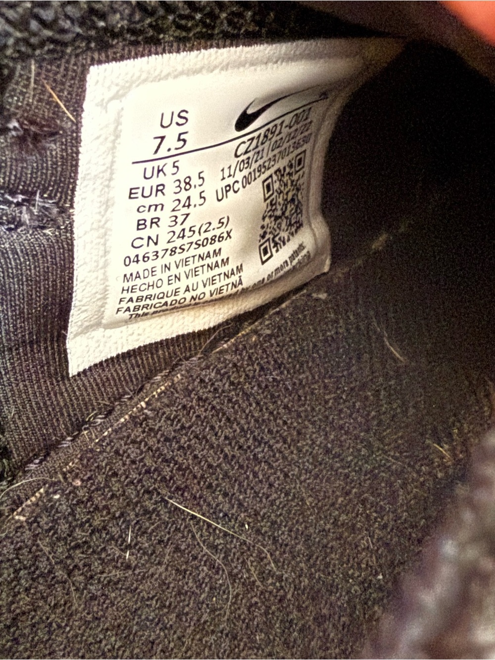 Nike Free Run 5.0 Womens Black Low Top Lace Up Outdoor Road Running Sneaker 7.5 - Picture 6 of 7